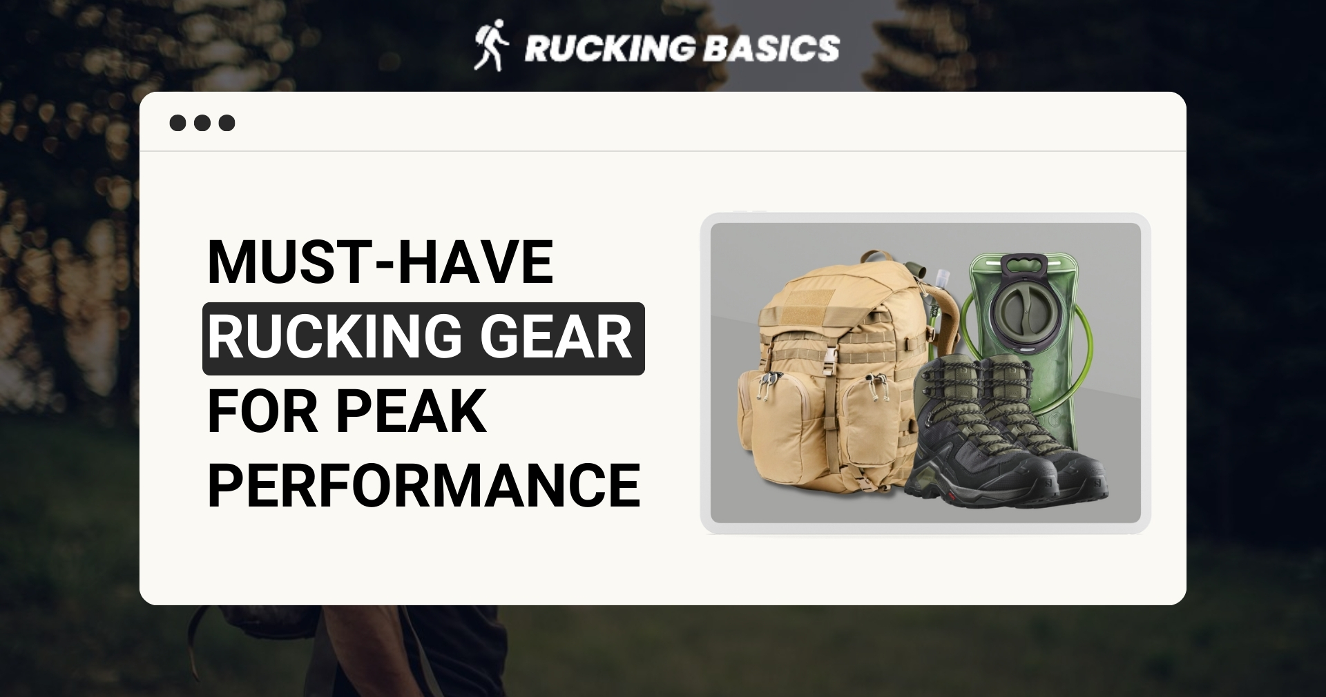 The image showcases a representation of the rucking gear for peak performance.